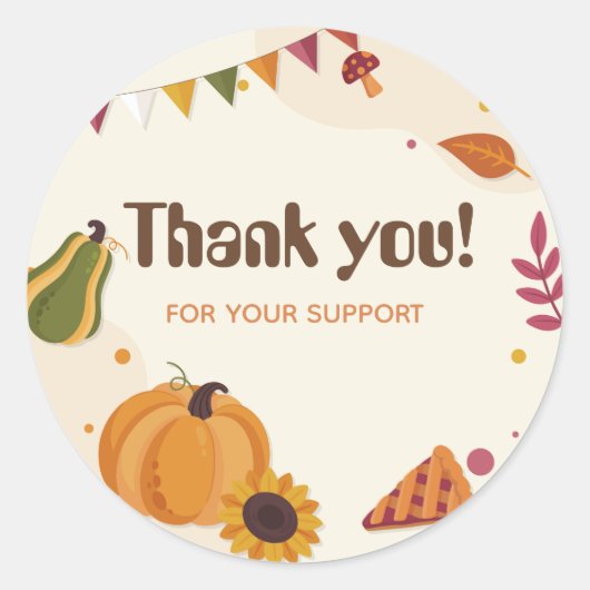 Bedank Sticker – Herfstbladeren Ontwerp voor Verpa (Voorkant)