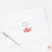 Bedank Sticker met Bloemendesign Klassiek Rond (Envelop)