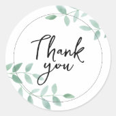Bedank sticker met watercolor bladeren (Voorkant)