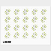 Bedank sticker met watercolor bladeren (Vel)