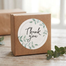 Bedank sticker met watercolor bladeren