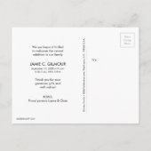 BEDANK U aangepaste Baby-foto Aankondigingskaart (Achterkant)