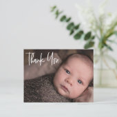 BEDANK U aangepaste Baby-foto Aankondigingskaart (Staand voorkant)