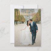 BEDANK U Gold 2 Foto zwart-wit huwelijk Bedankkaart (Voorkant)