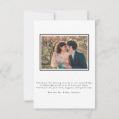 BEDANK U Gold 2 Foto zwart-wit huwelijk Bedankkaart (Achterkant)