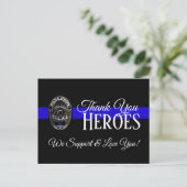 BEDANK U HIERBIJ IN BLAUWE SUPPORT POLICE BRIEFKAA BRIEFKAART (Staand voorkant)