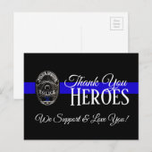 BEDANK U HIERBIJ IN BLAUWE SUPPORT POLICE BRIEFKAA BRIEFKAART (Voorkant / Achterkant)