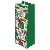 BEDANK U Leerlerarenwaardering schoolGROEN Wijn Cadeautas (Achterkant Gekanteld)