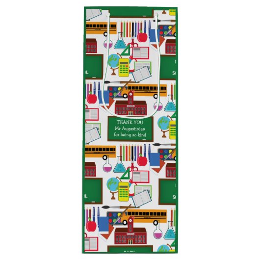 BEDANK U Leerlerarenwaardering schoolGROEN Wijn Cadeautas (Voorkant)