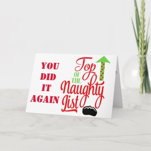 **BEDANK U VOOR HET MAKEN VAN DE NAUWETTIGE LIJST* FEESTDAGEN KAART (Voorkant)