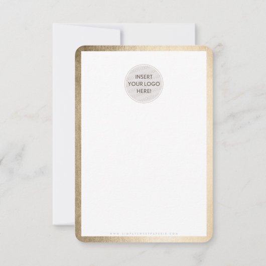 BEDANK U VOOR UW ORDERglazen gouden rand invoegen Bedankkaart (Achterkant)