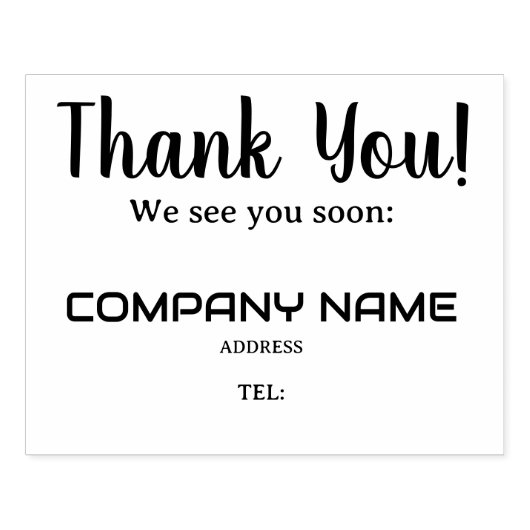 BEDANK U ziet u binnenkort, zakelijke klant Rubberstempel (Afrduk)
