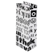 BEDANK VOOR zwart-wit JULLIE Typografie Gift Bag Wijn Cadeautas (Voorkant Gekanteld)