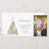 Bedankbloem Kerstboom Fotokaart Sjabloon (Voorkant / Achterkant)