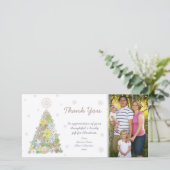 Bedankbloem Kerstboom Fotokaart Sjabloon (Staand voorkant)