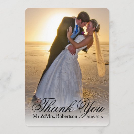 Bedankbrief | Eenvoudige trouwfoto Bedankkaart (Voorkant)