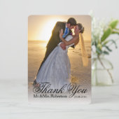 Bedankbrief | Eenvoudige trouwfoto Bedankkaart (Staand voorkant)