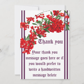 bedankbrief met lijsterbes kaart