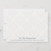 Bedankbrief Navyblauw en Witte Bloemenaquarel Bedankkaart (Achterkant)