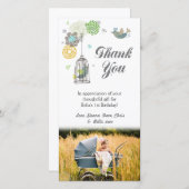 Bedankbriefje 1e verjaardag meisjes sjabloon (Voorkant / Achterkant)