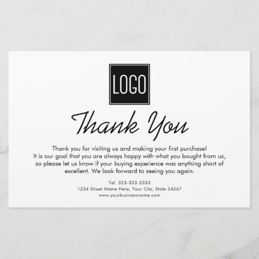 bedankbriefje | Aangepaste Logo Briefpapier (Voorkant)