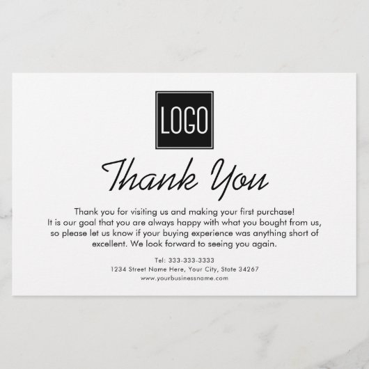 bedankbriefje | Aangepaste Logo Briefpapier (Voorkant)