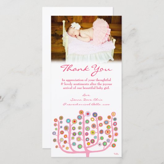 Bedankbriefje Babymekaart Sjabloon (Voorkant / Achterkant)