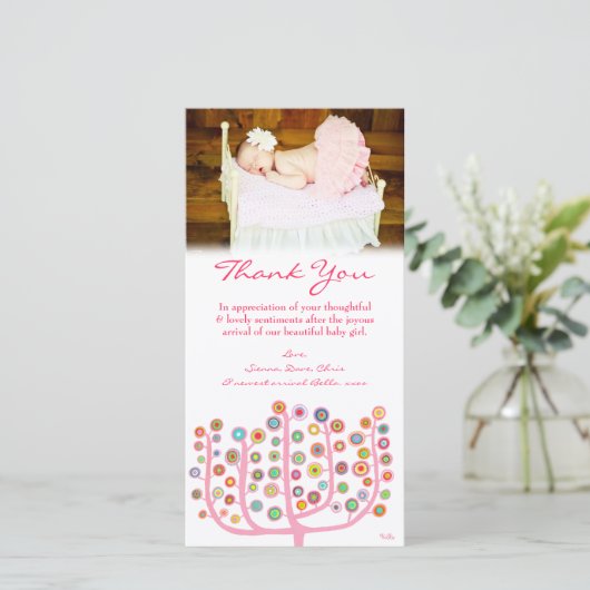 Bedankbriefje Babymekaart Sjabloon (Staand voorkant)