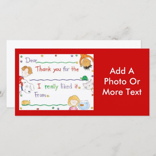 Bedankbriefje Bedankkaart (Voorkant / Achterkant)