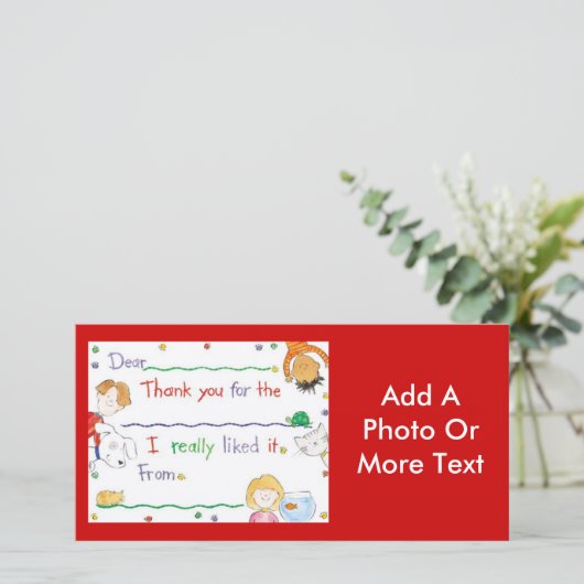 Bedankbriefje Bedankkaart (Staand voorkant)