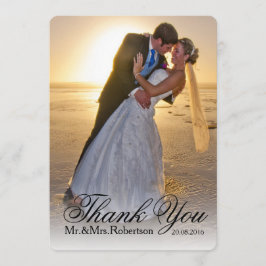 bedankbriefje | Eenvoudige huwelijksfoto Bedankkaart