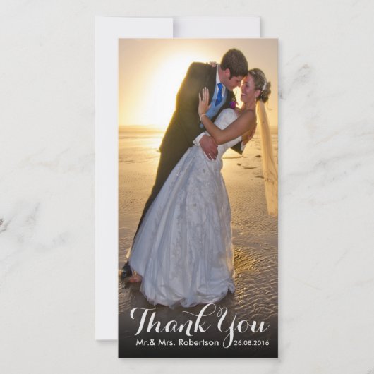 Bedankbriefje | Eenvoudige Huwelijksfoto Sjabloon (Voorkant)