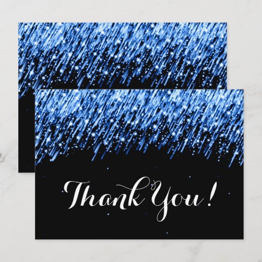 Bedankbriefje Vallende sterren "Sapphire Blue" Bedankkaart (Voorkant / Achterkant)