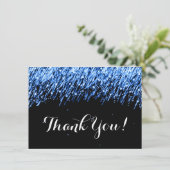 Bedankbriefje Vallende sterren "Sapphire Blue" Bedankkaart (Staand voorkant)