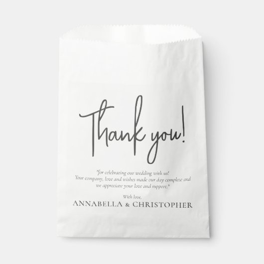 Bedankbriefje voor bruiloft Minimalistische stijl Bedankzakje (Voorkant)