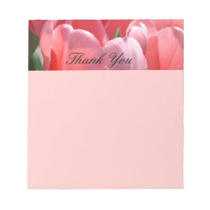 Bedankbriefjes Roze Tulpen Lente Bloemen Notitieblok
