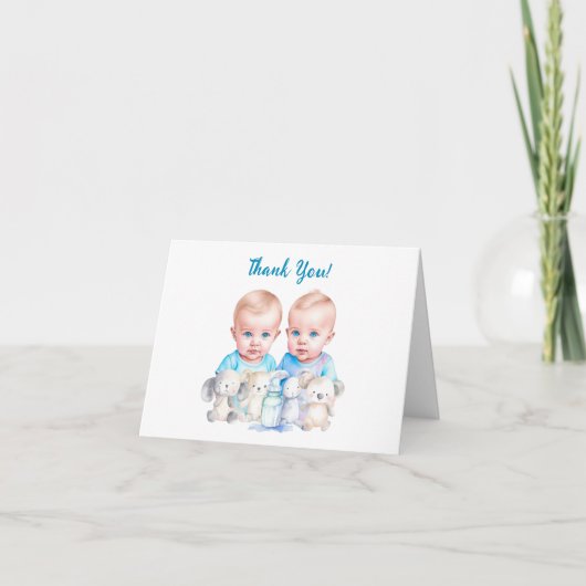 Bedankbriefjes voor baby shower of cadeau voor nie kaart (Voorkant)