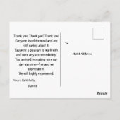 Bedanken aan hotel briefkaart (Achterkant)