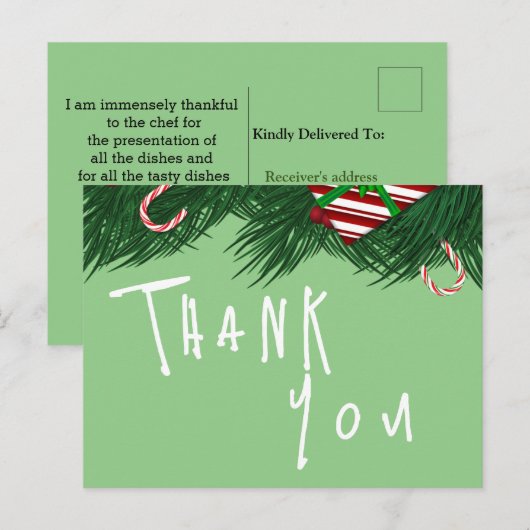 Bedanken voor een restaurant briefkaart (Voorkant / Achterkant)