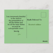 Bedanken voor een restaurant briefkaart (Achterkant)