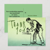 Bedanken voor een timmerman briefkaart (Voorkant / Achterkant)