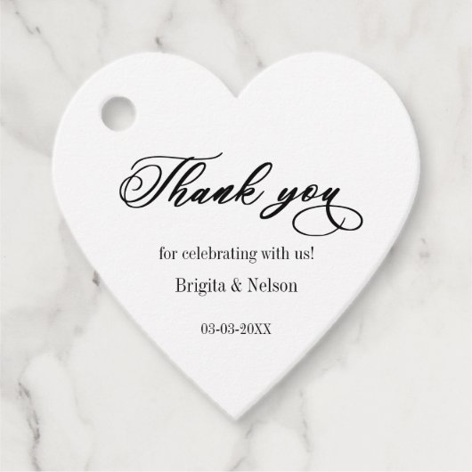 Bedankings Huwelijk Favoriet Hart Label (Voorkant)