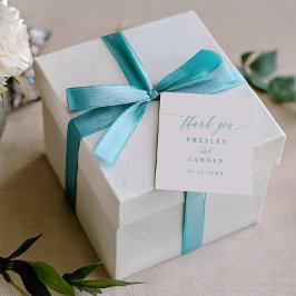Bedankingslabels voor Aqua Romantische Bruiloft Bedankjes Labels