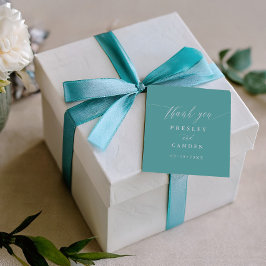 Bedankingslabels voor romantische aqua-huwelijk bedankjes labels