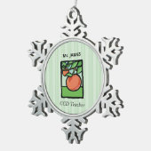 Bedankje CCD-leraar, appel Tin Sneeuwvlok Ornament (Rechts)