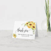 Bedankje land zonnebloemen bruiloft gevouwen bedankkaart (Voorkant)