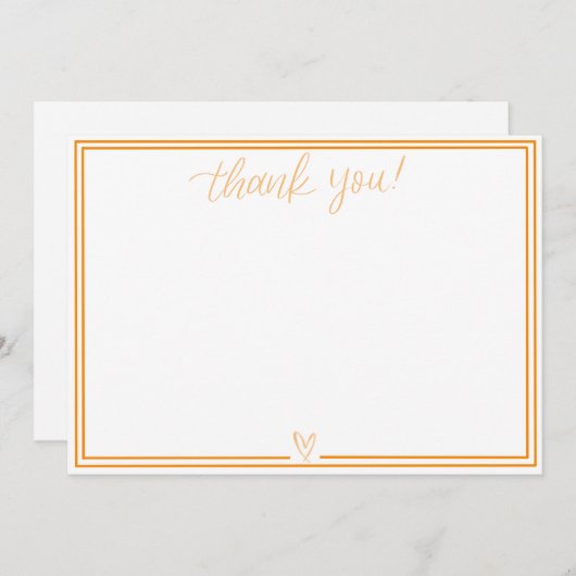 Bedankje (Oranje) Bedankkaart (Voorkant / Achterkant)