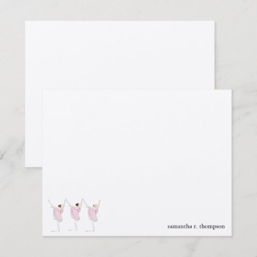 Bedankje voor balletdanseres verjaardag notitiekaartje (Voorkant / Achterkant)