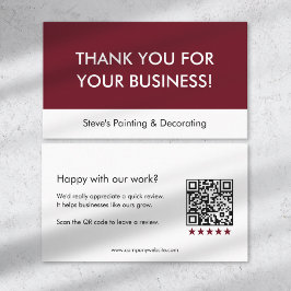 Bedankje voor bedrijfsbeoordeling QR-code Aanbevelingskaartje