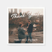 Bedankje voor feestelijke verloving Foto Servet (Voorkant)